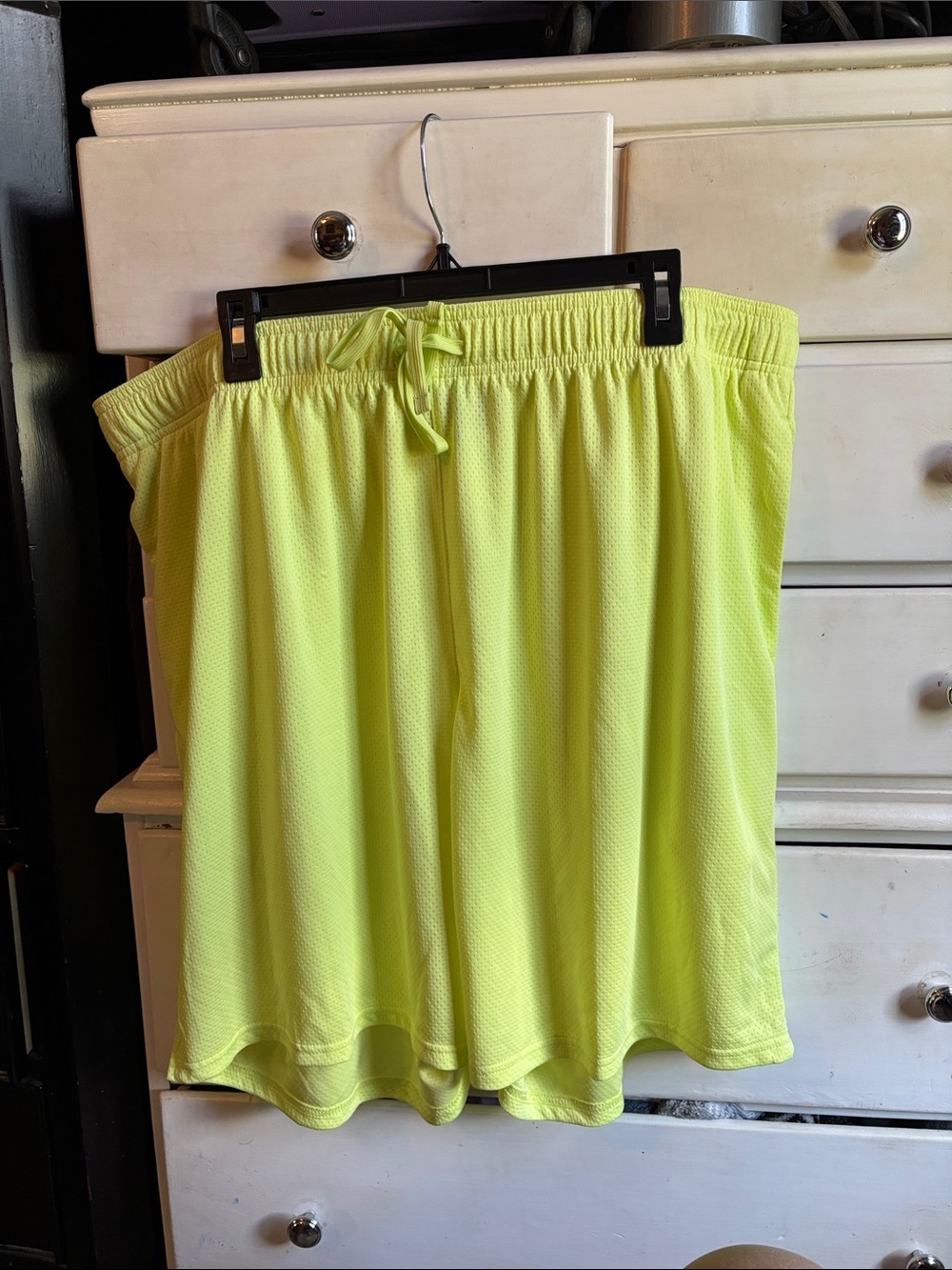 Athletic Works Neon Yellow Mesh Athletic Shorts with Drawstring 2 pair